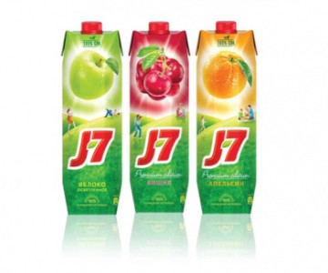 Соки J7 в ассортименте (вишня, яблоко, апельсин)